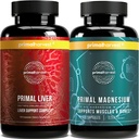 Magnesium Supplement & Liver Kosttilskudd for kvinner og menn av Primal Harvest Bundle