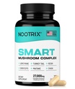 Nootrix Smart Mushrooms Complex Supplement | Støtter minne, mental fokus, kognitiv helse og energi | 27 000mg organiske mushrooms | Lions Mane, Reishi, Cordyceps, Chaga & Tyrkia Tail | 120 Kapsler