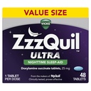 ZzzQuil ULTRA, søvnhjelp, Doxylamine Succinat 25 mg, søvnhjelp til voksne, natt søvnhjelp, 48 tabletter