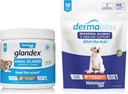 Vetnique Labs Dermabliss Allergi Chews 30 Ct og Glandex Anal Gland Støtte Chews 60 Ct Bundle Hunde Vitaminer og kosttilskudd, Anal Gland Hunde Behandlinger med Probiotika, Hunde Allergier Hudbehandling Myk Chew
