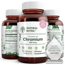 Naturlig Nutra GTF krom polynikotinate med ChromeMate, støtter kroppsmetabolisme, fremme kroppshelse, kardiovaskulær helse 200mg, 60 vegantabletter
