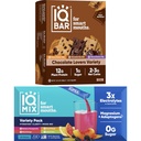 IQBAR Hjerne og Kropp Keto Protein Bars - 12 greve sjokolade elskere Variety Low Carb, Vegansk Bars & IQMIX Sukkerfri Electrolyte pulver pakker - 20 greve Variety Pack Keto elektrolyter med Lions Mane