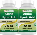 Beste Naturals Alpha Lipoic Acid 300 mg 120 kapsler (120 greve (pakke på 2))