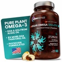 OmniBiotics Vegan Omega 3 DHA EPA Supplement - MD-sertifisert Prenatal Supplement med 8X Mer DHA enn krillolje, fisk-fri, ikke-GMO – 60 Vegan Kapsler