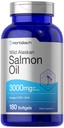 Horbäach Wild Alaskan lakse fisk olje | 180 Softgel kapsler | Glutenfri, Ikke-GMO | Høy styrke | Utmerket kilde til Omega-3 fettsyrer EPA og DHA