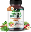 Superfood Greens 18 IN 1 - med frukt og grønnsaker & urter -Moringa, Alfafa, Apple, Spinatch, Banan, Jordbær- Økt Energi, Immunitet og Gut helse (150-dagers forsyning av 1))