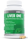 Balanse En Liver Support Supplement med Melk Thistle Extract, Dandelion Root & Molybdenum - Naturlig lever renser, Reparasjon og Detox for menn og kvinner - Vegan Capsules, 1 måneds forsyning - Liver One