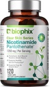 Biophix B-3 Nikotinamid Pantothenate 1350 mg 120 Vcaps - Clear Skin Series B5 Pantothenic Acid Naturlig Flush-fri Nikotinic Amid Niacin - støtter hudcelle helse