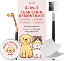 Tear Stain Remover Kit for hunder og katter med Tear Stain Comb, Tear Stain Balm, Øye Cotton Pads, Pro pulverbørste forsiktig fjerne Tear Stain, Øye Debras, Utladelse, Mucus Secretions