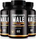 (3 Pack) New Flow XL Capsules for menn, NewFlow XL Male piller, alle naturlige formula for muskelmasse og maksimal ytelse, offisielle NewFlowXL omtaler (180 kapsler)