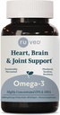 ruved Omega-3 - Omega 3 Fish Oil, 1000mg per kapsel, EPA & DHA Fish Oil Supplement for kvinner og menn, hjerte, hjerne, og felles støtte - 60 Softgel kapsler (1 greve)