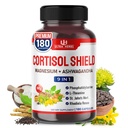 CORTISOL Shield 9-i-1 -Magnesium + Ashwagandha med Fosfatidylserine, L-Theanine, St. John's Wort, Rhodiola Rosea - Relaxation Support, Hormon Balance - USA Laget (180 count (Pack of 1))