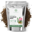 Elanen Naturals Organic Valerian Root 4 oz. (113g), USDA sertifisert Organic Valerian Root Herb Tea, Te De Valeriana Para Dormir, Valarian Officinalis Hele Loose Leaf, Cut & Sifted