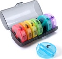 Ukens pilleorganisator 2 ganger om dagen, reisepilleboks 7 dag, PM to ganger om dagen pille tilfelle, bærbare daglige vitaminorganisatorer for medisinering, vitaminer, fiskeolje, kosttilskudd (Multi-Color)