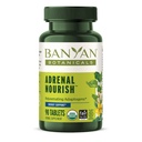 Banyan Botanicals Adrenal Nourish – Organisk Adaptogen Supplement - Adrenal støtte for naturlig energi med organisk Ashwagandha, Gokshura & Guduchi* – 90 tabletter – Ikke-GMO, Sustainly Sourced, Vegansk