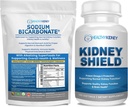 Organisk natriumbikarbonat Alkalin Supplement 1.5LBS + Nyre Skjold 120 Caps Nyre Supplement for å støtte normal nyrefunksjon