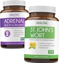 Adrenal & St. John's Wort (4-måneders forsyning) Mood Harmony Pack - Adrenal støtte med L-tyrosin (120 kapsler) & St. John's Wort med Powerfil 900mcg Hypericin 500mg per kapsel (120 kapsler)