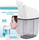 Nasal irrigasjonssystem med 30 saltpakker, sinus rengjøringsmaskin, nese Sinus rengjøringsmaskin med vanntank og avfallssamlingstank - grå