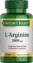 Naturens Bounty L-arginin 1000mg for å støtte blodflyt og vaskulær funksjon - Ikke-GMO, Glutenfri, 50 tabletter
