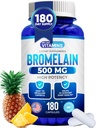 Vi liker vitaminer Bromelain 500mg kapsler - 1200 GDU/Serving - Bromelain Supplement fra Pineapple Extract - Proteolytiske Enzymer for digestion, absorpsjon, leddsmerter, muskelsorg - 180 Kapsler