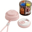 Pink pille boks for kvinner purse, liten pille boks, reise piller organizer, 4 rom for piller flasker, passer i lomme, håndveske pille organisator, reise pille saken (Pink)