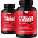 FORCE FACTOR Tribulus Terrestris Max for menn 2-Pack, Testosteron Booster, Mann Vitality Supplement, laget med viktige naturlige ingredienser Superior Absorpsjon, 2000mg, 240 kapsler, rød