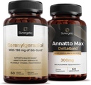 Premium Geranylgeraniol Plus Annatto Max DeltaGold – for hjerte helse, sunn aldring, immun støtte og total velvære – Geranylgeraniol 60 kapsler – Annatto Max 60 kapsler