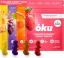 ōku Energi Chews - Energi Gummies w/Naturlig Koffein fra grønn te | Yerba Mate, Kokosvann for Hydrasjon, 4g Fiber Gummy, Ikke-GMO | Running, Sykling, On-The-Go Snacks, Variety Pack (8-Pack)