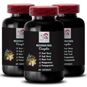Berry Fordeler - RESVERATROL COMPEX - Daglig antioksidanter, Acai Berry Styrke, Elderbær Boost, Grape Skin Boost, Pomegranate Energi, Goji Berry Power, Hydration Factor 3 flasker 180 Kapsler