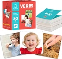 80 Verb-kort med Action-videoer «Tjock Action Verb Flash-kort for taleterapi» Verbs Flash-kort for Toddler Lærekort Handlingsord «Picture Cards for taleterapispill»