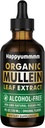 Mullein Drops for Lungs Cleanse,Vegan Mullein Leaf Extract Tinktur med klorofyll, støtte immun, responsiv - 4 fl oz (120 ml)
