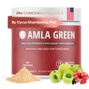Amla pulver & grønn te Superfood Supplement med Hibiscus, 20x Ultra konsentrert Amla, Antioksidant støtte, laget med Oolong te og indisk goosebær, økologisk, vegansk, Hibiscus, 90 serveringer