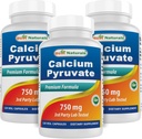 Kalsiumpyruvat 750 mg 120 kapsler av beste natur (pakke på 3)