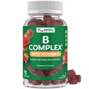 B komplekse gummier med vitamin C – Flott Tasting 1 i døgnet Energi og nervesystem støtte for voksne – Vegansk, Kosher, ikke-GMO vitamin B komplekse gummier med B12, B6, Niacin & folsyre – 70 greve