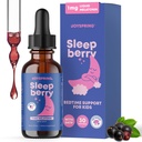 JoySpring Melatonin 1MG for barn | 5HTP & L-Theanine – sukkerfri flytende melatonin for barn og tenåringer – barnevennlig sovesupplement (1 fl oz)