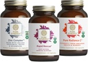 PURE SYNERGY Umiddelbart immunstøtte Bundle | Organisk vitamin C Supplement | Sink Supplement laget med hele matvarer | Rapid herbal formel med Echinacea ekstrakt | Ikke-GMO og organiske ingredienser