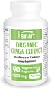 SuperSmart Organic Chaga ekstrakt 1500mg per dag (høy styrke) - Wild & hånd plukket Chaga Mushrooms Supplement | Ikke-GMO & Glutenfri - 90 Vegetariske kapsler