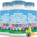 Eye Helse Vitaminer med Bilbær, Lutein & Zeaxanthin, Lycopen, Resveratrol, Grape Seed Extract Flaksfrø Astaxanthin-AREDS 2-180 kapsler
