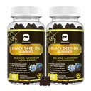 Svart Seed Olje og sjø Moss Gummies, 2Pack Irish Sea Moss Gummies med Black Seed Oil, Ashwagandha Extract, Elderberry, Turmeric, vitamin C, vitamin D3 - Immunstøtte, Joints, Digestion, Hår og hud