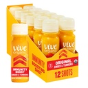 Vive Organic Immune Support Shot, Cold-Pressed Ginger, Turmeric, & Echinacea, Glutenfri, Vegansk, Immunity Boost Original, 2 Fl Oz (Pack of 12)