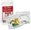 100 Pack Mylar lukt bevis XL medisin poser - Ziplock tilbehør poser med dobbel tip Perm. Marker; Piller pakke grønnsaker for medisin, smykker, maskinvare; Zipper forseglet piller (3,5 x 2,5", sølv)