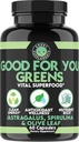 Angre kosttilskudd bra for deg grønne, vital grønn super mat blanding for immunstøtte Booster Formula, infisert med Spirulina, Astragalus Root, og Olive Leaf Root Extract (1-Bottle)