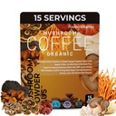 PowderVitamin Organic Mushroom Kaffe Certified Mold & Mykotoksin Gratis GrasFed Collagen Typer I & III 8 Frukting Kropp Mushrooms Testet for BetaGlucans Fokus Energi Digestion & Immunitet 15 Serverings