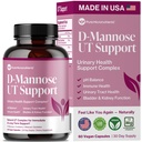 Pure D Mannose Capsules 1000mg Per Serve - Hurtigvirkende UTI-støtte - Urin Tract Cleanse & Bladder Health - Cranberry, D-Mannose, Dandelion, Hibiscus Blomster - 60 Veggie Caps