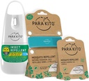 PARAKITO Mosquito, Insekt & Bug Spray Bundle - Inkluderer Spray, Turquoise Wristband & 4 Påfyllinger gratis, Citronella Essential Olier, Perfekt til camping, Vandring, Reise utendørsaktiviteter