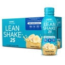 GNC Lean Shake 25 Proteinshake, klinisk bevist vektkontroll, måltidserstatning, 25g protein med null tilsatt sukker, klar til å drikke, banan krem, pakke med 12