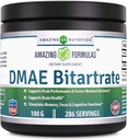 Amazing Formula DMAE Bitartrat pulver Supplement | 100 gram | 286 serveringer | Ikke-GMO | Glutenfri | laget i USA