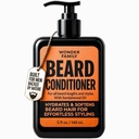 Beard Conditioner for menn – Leave In Conditioner & Softener med Biotin Aloe Vera & Collagen – Moisturizing Cream for coarse Tørt hår – Skjegg og hud balsam – Sandalwood Scent Care for svarte menn