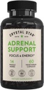 krystallstjerne Adrenal støtte Supplement (60 kapsler) – Daglig Herbal Cortisol Supplement for Stress Relief & Adrenal tretthet - Sibirsk Eleuthero, Licorite, Uva Ursi, Astragalus & Fo-ti - Ikke-GMO