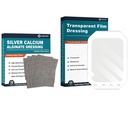 Sølv Kalsium Alginate Dressing (4'x4'' 10pcs) + Transparent Film Dressing (6" x 8" 20pcs)